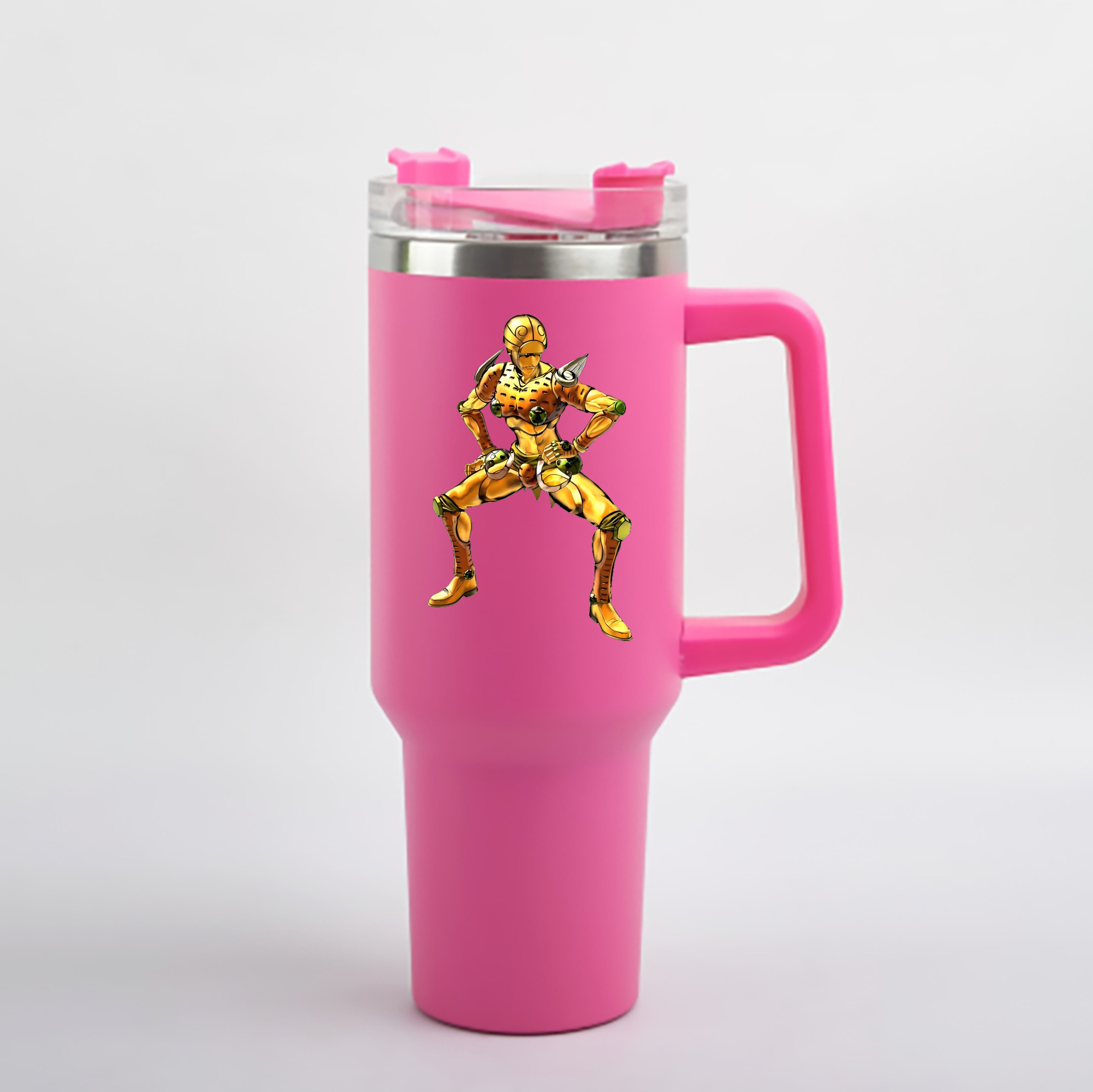 （画像用） ジョジョの奇妙な冒険 ジョルノ?ジョバァーナ JoJo's Bizarre Adventure Giorno Giovanna 1200mL車用タンブラー - クリスタルステッカー（プラスチックストロー付き）